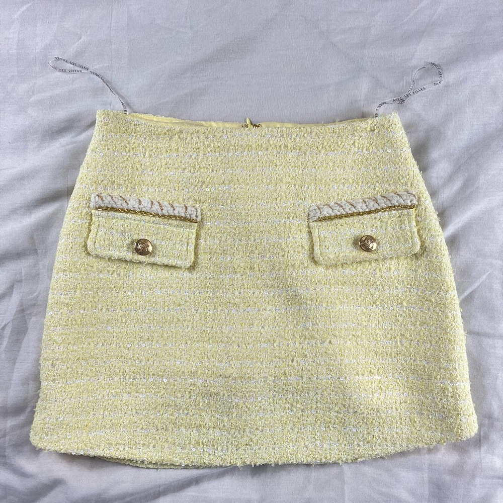 Avec Les Filles Yellow Tweed Chain Trim Set - Picture 13 of 16